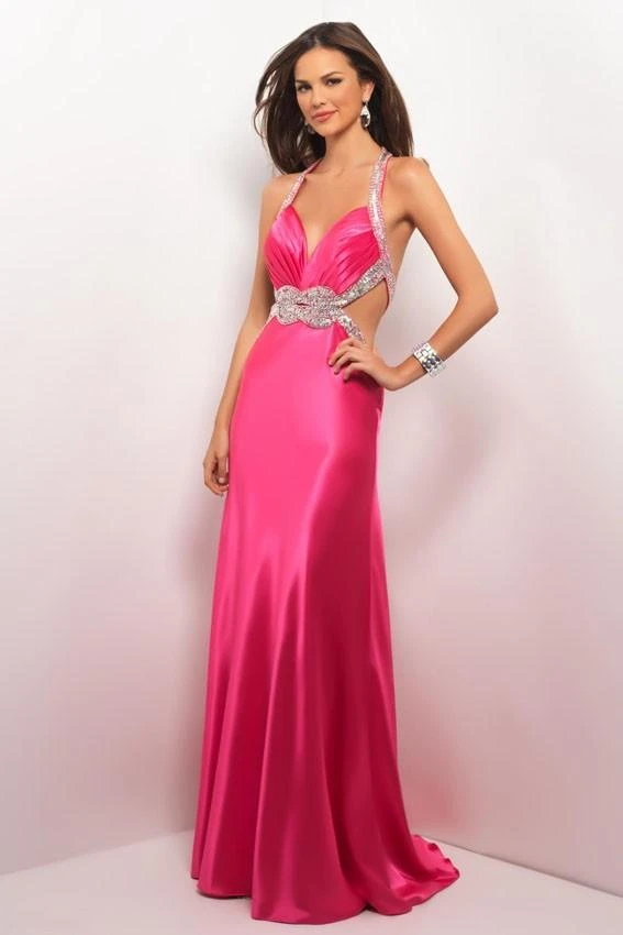 Blush By Alexia Designs Blush - Embellished Halter Strap Neck A-line Gown 9622 5 Blush By Alexia Designs Blush - Embellished Halter Strap Neck A-line Gown 9622