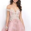 Blush By Alexia Designs Blush - Floral Applique Off-Shoulder Tulle Cocktail Dress 11382 Formal Gowns 2 Blush By Alexia Designs Blush - Floral Applique Off-Shoulder Tulle Cocktail Dress 11382 Formal Gowns