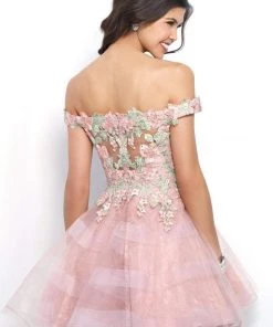 Blush By Alexia Designs Blush - Floral Applique Off-Shoulder Tulle Cocktail Dress 11382 Formal Gowns 5 Blush By Alexia Designs Blush - Floral Applique Off-Shoulder Tulle Cocktail Dress 11382 Formal Gowns