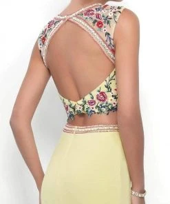 Blush By Alexia Designs Blush - Floral Embroidered Illusion Sheath Gown 11283 11 Blush By Alexia Designs Blush - Floral Embroidered Illusion Sheath Gown 11283