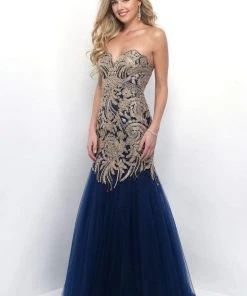 Blush By Alexia Designs Formal Gowns Blush - Gilded Scalloped Sweetheart Trumpet Gown 7107