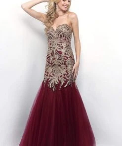 Blush By Alexia Designs Formal Gowns Blush - Gilded Scalloped Sweetheart Trumpet Gown 7107