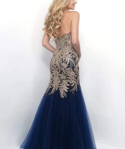 Blush By Alexia Designs Formal Gowns Blush - Gilded Scalloped Sweetheart Trumpet Gown 7107