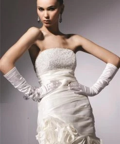 Blush By Alexia Designs Blush - Glittering Strapless Rosette Mini Party Dress 9083 Cocktail Dresses