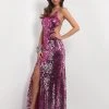 Blush By Alexia Designs Blush - One Shoulder Sequined Long Gown With Sexy Slit 9428 Formal Gowns