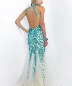 Blush By Alexia Designs Blush - Sequined Halter Neck Tulle Trumpet Gown 11043 5 Blush By Alexia Designs Blush - Sequined Halter Neck Tulle Trumpet Gown 11043