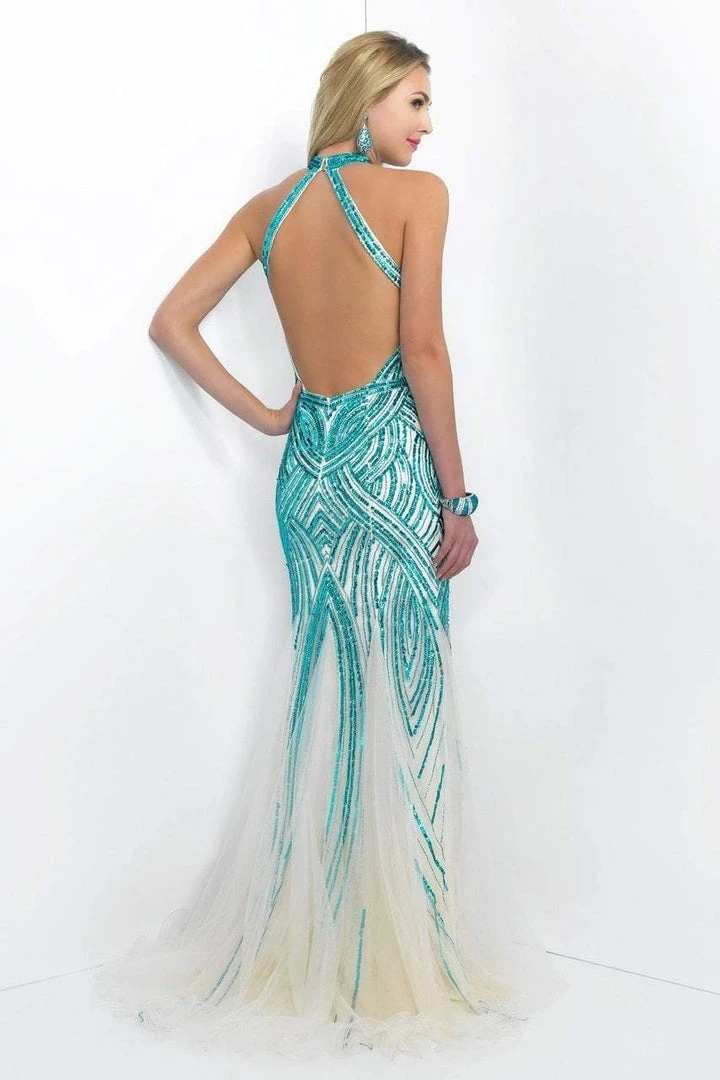 Blush By Alexia Designs Blush - Sequined Halter Neck Tulle Trumpet Gown 11043 4 Blush By Alexia Designs Blush - Sequined Halter Neck Tulle Trumpet Gown 11043