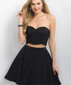 Blush By Alexia Designs Blush - Sequined Sweetheart Chiffon A-Line Dress 11158 Cocktail Dresses