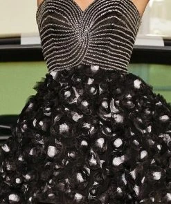 Blush By Alexia Designs Blush - Strapless Sequined Ruffled Cocktail Dress 9296