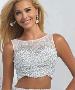 Blush By Alexia Designs Blush - Two Piece Beaded Lace Bateau Short Dress C350 11 Blush By Alexia Designs Blush - Two Piece Beaded Lace Bateau Short Dress C350