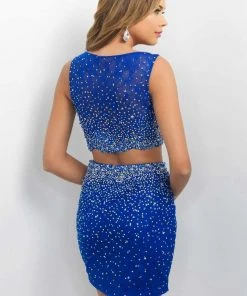 Blush By Alexia Designs Blush - Two Piece Beaded Lace Bateau Short Dress C350 9 Blush By Alexia Designs Blush - Two Piece Beaded Lace Bateau Short Dress C350