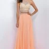 Blush By Alexia Designs Formal Gowns Blush - Two-Piece Bejeweled Illusion High Neck Gown 11056
