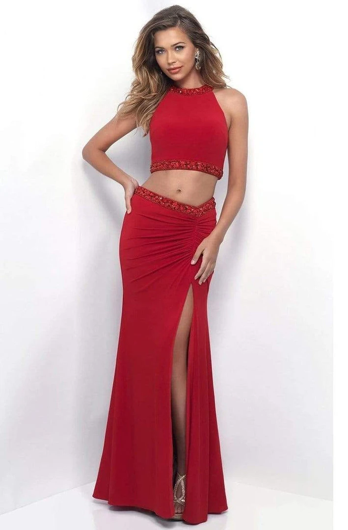 Blush By Alexia Designs Formal Gowns Blush - Two Piece Halter Top With Sarong Style Skirt Dress 11284 5 Blush By Alexia Designs Formal Gowns Blush - Two Piece Halter Top With Sarong Style Skirt Dress 11284