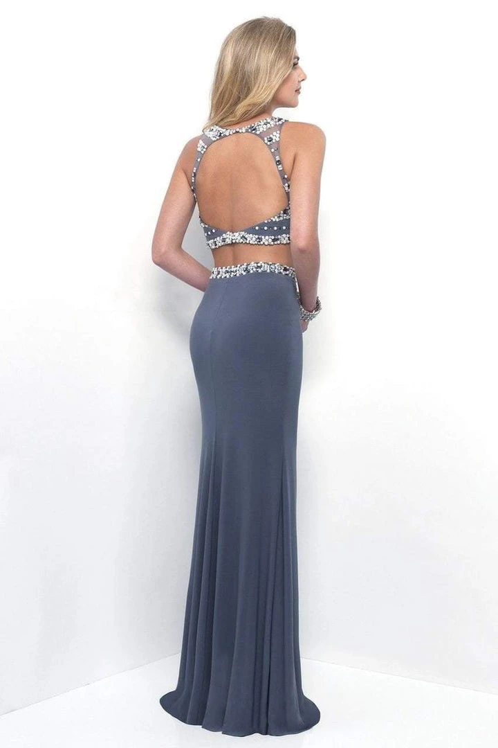 Blush By Alexia Designs Formal Gowns Blush - Two-Piece Pearl Embellished Halter Top Jersey Gown 11259 4 Blush By Alexia Designs Formal Gowns Blush - Two-Piece Pearl Embellished Halter Top Jersey Gown 11259