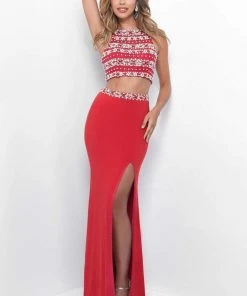 Blush By Alexia Designs Formal Gowns Blush - Two-Piece Pearl Embellished Halter Top Jersey Gown 11259 8 Blush By Alexia Designs Formal Gowns Blush - Two-Piece Pearl Embellished Halter Top Jersey Gown 11259