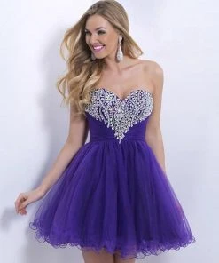 Blush By Alexia Designs Blush - X166 Strapless Rhinestone Embellished Short Dress Cocktail Dresses