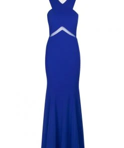 Cachet - 58028 Crossover Bodice Illusion Waist Mermaid Gown Formal Gowns