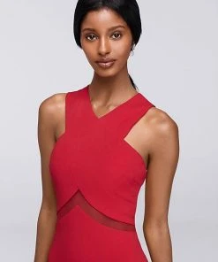 Cachet - 58028 Crossover Bodice Illusion Waist Mermaid Gown Formal Gowns