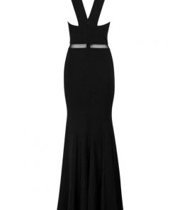 Cachet - 58028 Crossover Bodice Illusion Waist Mermaid Gown Formal Gowns