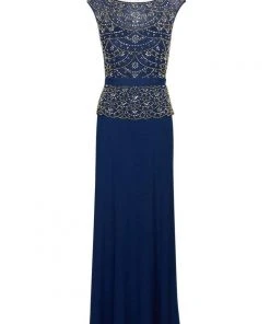 Cachet - 58245 Embellished Bodice Peplum Sheath Gown Formal Gowns