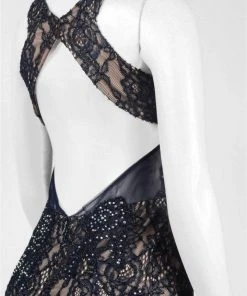 Cachet - 58250Z Black Embellished Lace Long Dress - 1 Pc Midnight Nude In Size 0 Available Formal Gowns 7 Cachet - 58250Z Black Embellished Lace Long Dress - 1 Pc Midnight Nude In Size 0 Available Formal Gowns