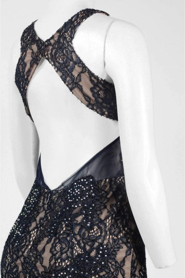 Cachet - 58250Z Black Embellished Lace Long Dress - 1 Pc Midnight Nude In Size 0 Available Formal Gowns 5 Cachet - 58250Z Black Embellished Lace Long Dress - 1 Pc Midnight Nude In Size 0 Available Formal Gowns