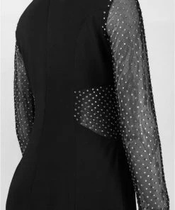 Cachet - Embellished Long Sleeves Dress 57535