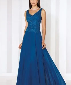 Cameron Blake By Mon Cheri Cameron Blake - 116654 Embellished Chiffon A-line Dress - 1 Pc Dark Raspberry In Size 8 Available Formal Gowns