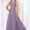 Cameron Blake By Mon Cheri Cameron Blake - 116654 Embellished Chiffon A-line Dress - 1 Pc Dark Raspberry In Size 8 Available Formal Gowns