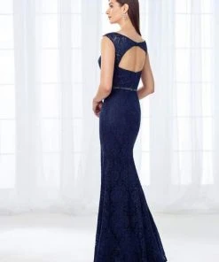 Cameron Blake By Mon Cheri Cameron Blake - Bateau Neck Lace Fitted Gown 118687