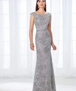 Cameron Blake By Mon Cheri Cameron Blake - Bateau Neck Lace Fitted Gown 118687