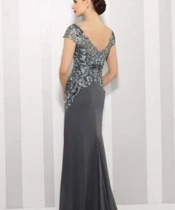 Cameron Blake By Mon Cheri - Chiffon A-line Dress 216691 - 1 Pc Navy Blue Turquoise In Size 10 Available