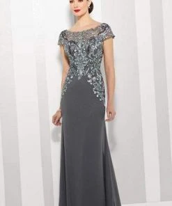 Cameron Blake By Mon Cheri - Chiffon A-line Dress 216691 - 1 Pc Navy Blue Turquoise In Size 10 Available