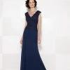 Cameron Blake By Mon Cheri V Neck Long Dress With Slit 114666 - 1 Pc Navy Blue In Size 8, 1 Pc Pink In Size 10 Available Formal Gowns 1 Cameron Blake By Mon Cheri V Neck Long Dress With Slit 114666 - 1 Pc Navy Blue In Size 8, 1 Pc Pink In Size 10 Available Formal Gowns