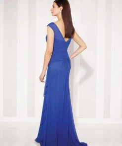 Cameron Blake By Mon Cheri Cameron Blake - Cap Sleeve Illusion Bateau Gathered Sheath Gown 117601 - 1 Pc Royal Blue In Size 10 Available Formal Gowns 6 Cameron Blake By Mon Cheri Cameron Blake - Cap Sleeve Illusion Bateau Gathered Sheath Gown 117601 - 1 Pc Royal Blue In Size 10 Available Formal Gowns
