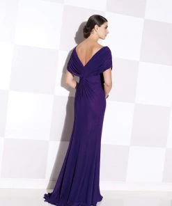 Cameron Blake By Mon Cheri Cameron Blake - V Neck Long Gown With Shawl 115606