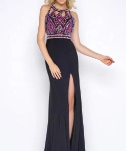 Cassandra Stone - 40603A High Neck Gown Style Formal Gowns