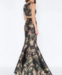 Formal Gowns Cassandra Stone - 40814A Two Piece Camo Mermaid Dress