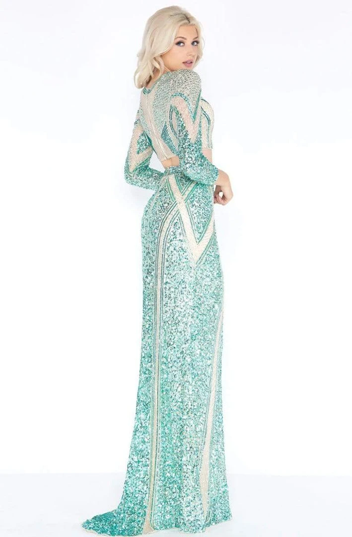 Cassandra Stone - 4660A Long Sleeve Sequined Two-Piece Gown Formal Gowns 4 Cassandra Stone - 4660A Long Sleeve Sequined Two-Piece Gown Formal Gowns