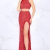Formal Gowns Cassandra Stone - 4810A Two Piece Beaded Jersey Sheath Dress 1 Formal Gowns Cassandra Stone - 4810A Two Piece Beaded Jersey Sheath Dress
