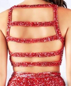 Formal Gowns Cassandra Stone - 4810A Two Piece Beaded Jersey Sheath Dress 8 Formal Gowns Cassandra Stone - 4810A Two Piece Beaded Jersey Sheath Dress