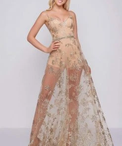 Formal Gowns Cassandra Stone - 48815A Sleeveless Embellished V-neck A-line Dress