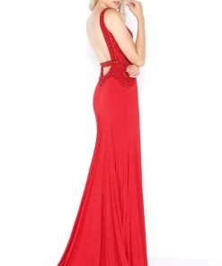 Cassandra Stone - 50484A Embellished V-neck Sheath Dress