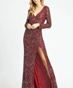 Formal Gowns Cassandra Stone - High Slit Allover Sequin Evening Gown 4820A - 1 Pc Rose/Gold In Size 8 Available