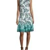 Chetta B - Sleeveless Multi-Print A-Line Dress B1708928 - 1 Pc Aqua Multi In Size 12 Available