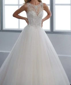 Christina Wu Brides - 15664 Beaded Illusion A-Line Gown With Chapel Train