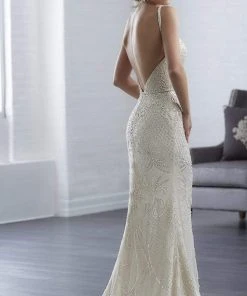 Christina Wu Elegance - 15646 Halter Fully Beaded Tulle Bridal Dress Formal Gowns