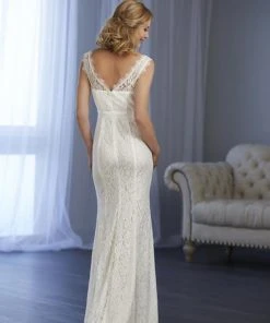 Christina Wu Elegance - 17855 Corded Lace V Neck Sheath Dress Formal Gowns