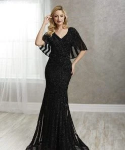 Christina Wu Elegance - 17948 Bedazzled V-neck Trumpet Dress Formal Gowns