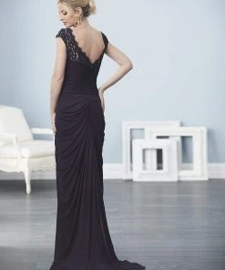 Formal Gowns Christina Wu Elegance - 20231 Lace Bateau Neck Jersey Sheath Dress